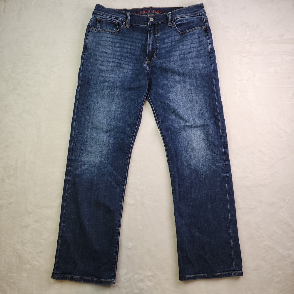 Lucky Brand 363 Vintage Straight Leg Jeans Mens 34x32 Dark Wash Blue Denim Pants